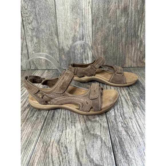 Earth Origins Leather Upper Sedona Brown Hoop and Loop Sandals Women's Size 7 - Picture 3 of 10